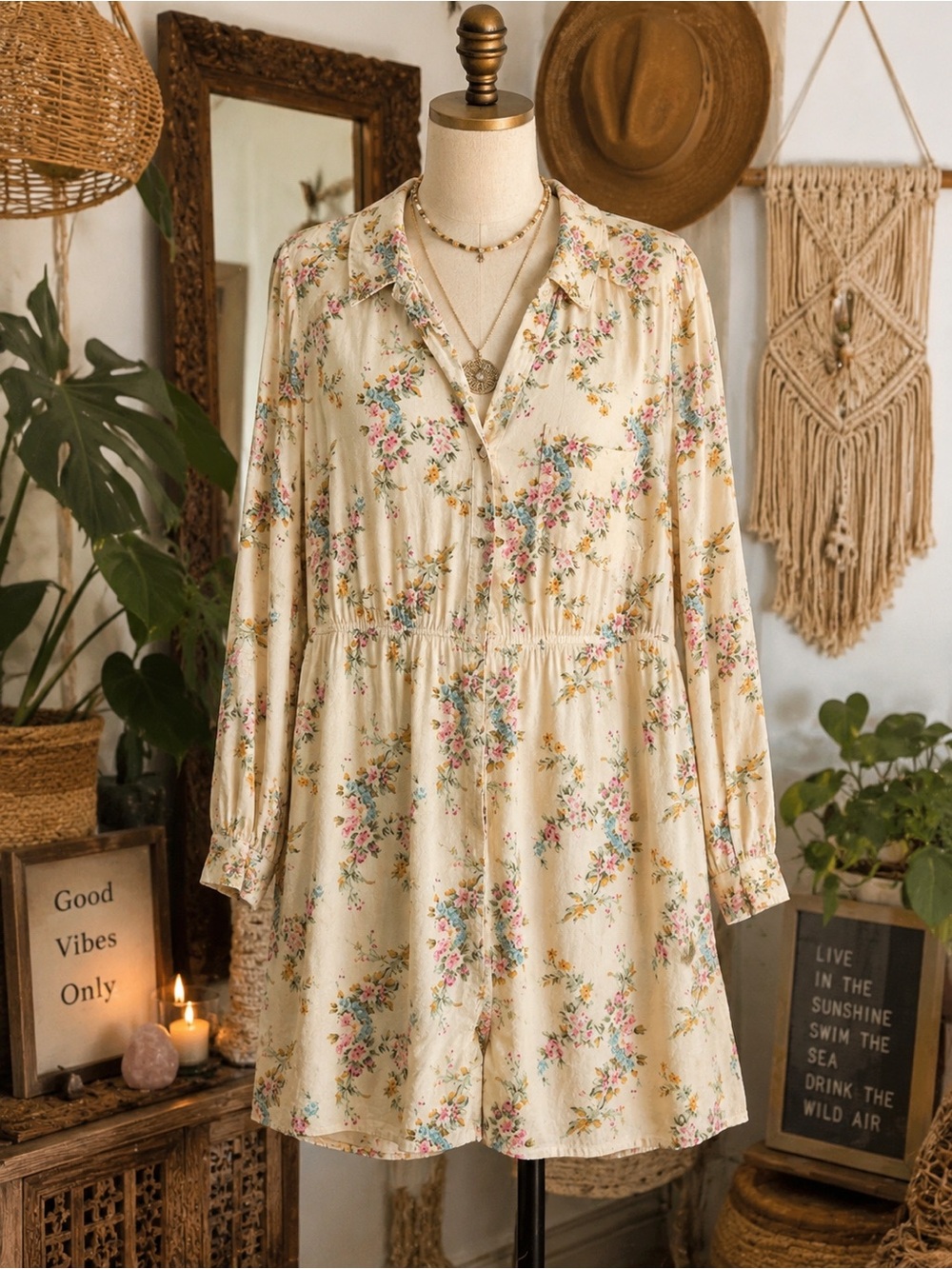 BDG Urban Outfitters Floral Button Front Midi Dress 🌸